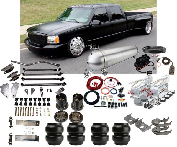Complete Air Ride 88-98 C3500 with Air Management Slam Specialties SS-7 Bags