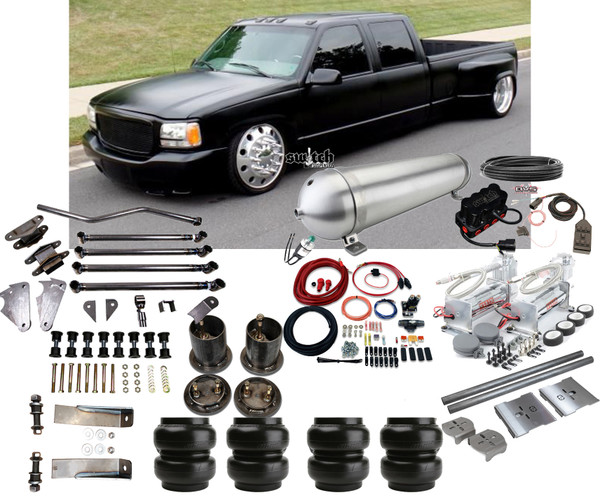 Complete Air Ride 88-98 C3500 with Air Management Slam Specialties SS-7 Bags