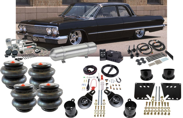 Chevrolet Impala 1958-1964 Frt & Rear Bags & Brackets ALP4 Height Air Management