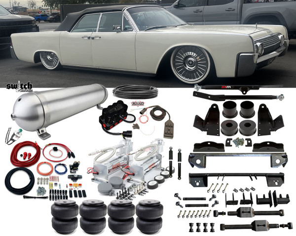 Lincoln Continental 1964-1969 Front Bags & Rear Triangulated 4 Link Kit w/ AirManagement