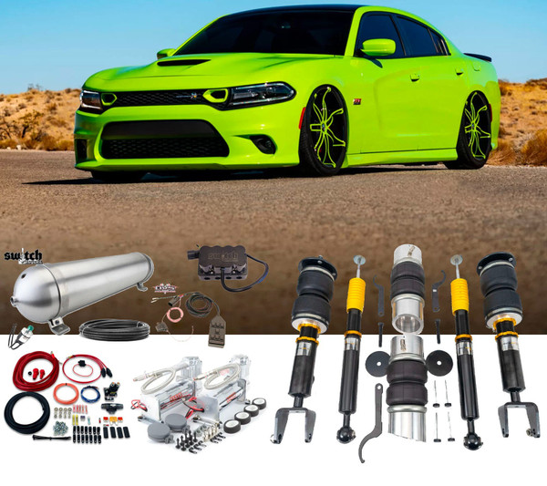 Dodge Charger 2011 2023 Accuair Air Suspension with AVS Switchbox Air Management & 444