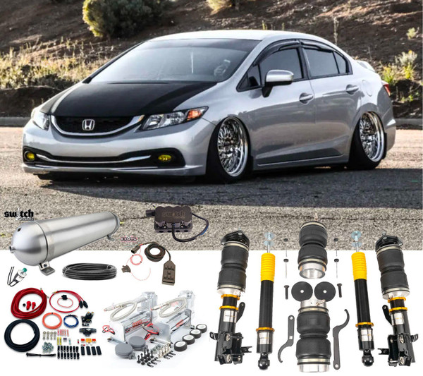 Honda Civic 2012 2015 Accuair Air Suspension with AVS Switchbox Air Management & 444c