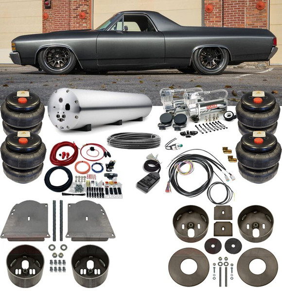 Chevrolet El Camino 64-72 Front & Rear Bags Brackets with Endo Management AVS