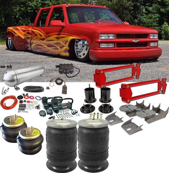 C3500 1988-1998  Air Ride Suspension HD Towing Kit w/ Firestone 2600 & 2107 Bags