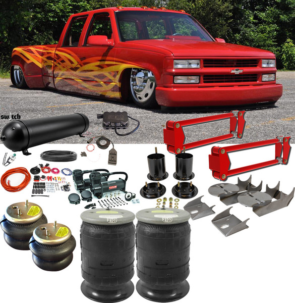 C3500 1988-1998  Air Ride Suspension HD Towing Kit w/ Firestone 2600 & 2107 Bags