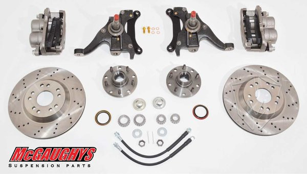 Chevrolet S-10 Blazer 1983-1994 13" Front Cross Drilled Disc Brake Kit; 5x4.75 Bolt Pattern - McGaughys Part# 93125