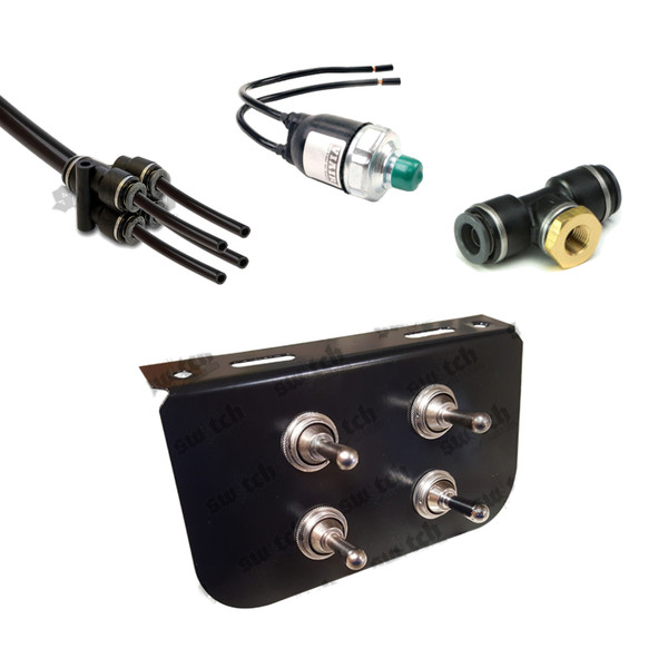 4 Corner Manual Toggle Valve's With Panel, Manifold, Pressure Switch and Fittings for 1/4 Air Line