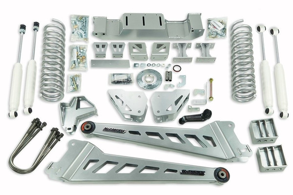 Dodge Ram 3500 4wd 2019-2025 8" Mcgaughys Lift Kit (4wd Only) (Radius Arm Kit) (6" Rear Block Kit) (Silver Powder)