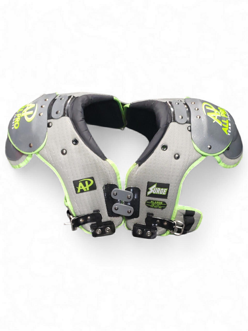 Used Riddell ALL PRO SURGE YOUTH FB Shoulder Pads Grey XL 11849-S000010422