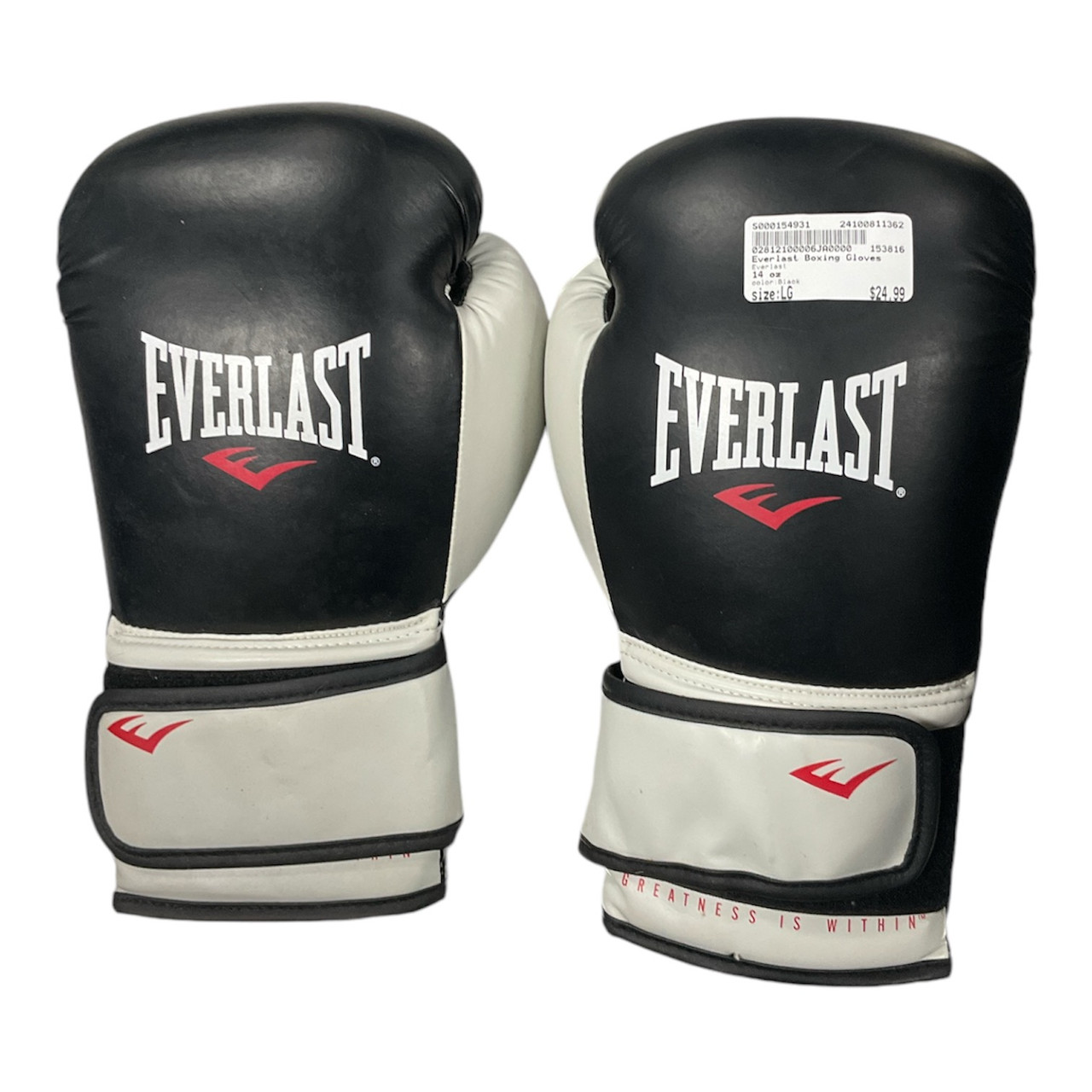 Used Everlast Boxing Gloves Black LG