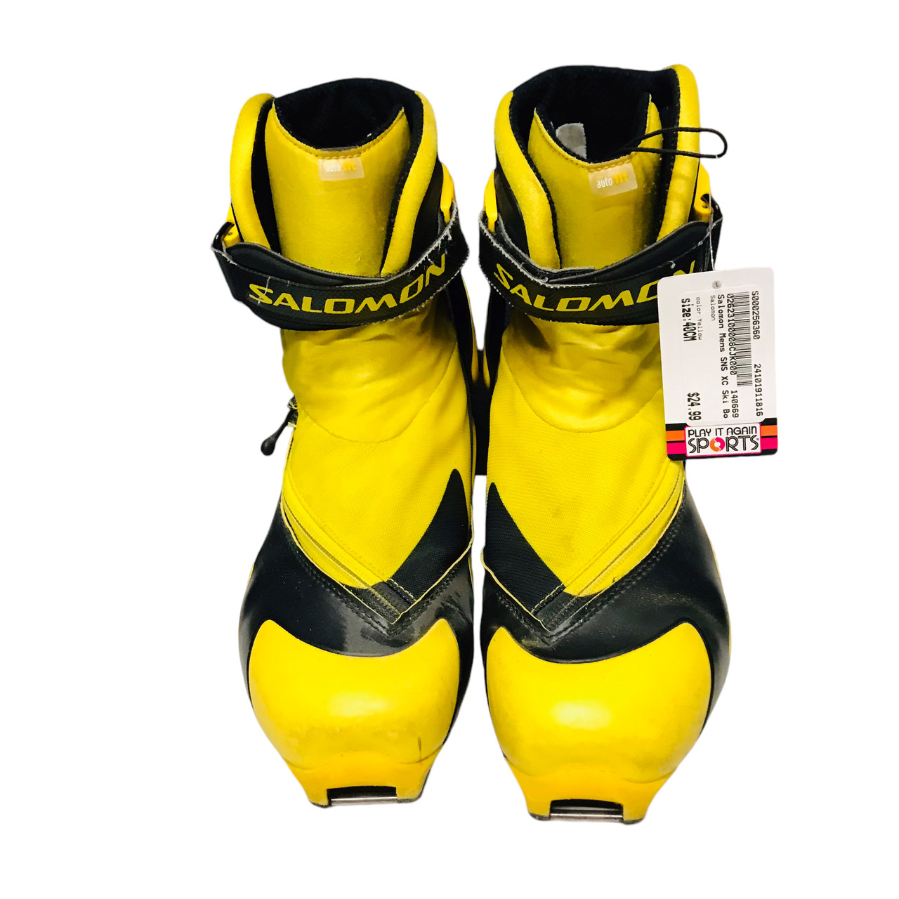 Used Salomon Mens SNS XC Ski Boots Yellow M 07-07.5 / W 08-08.5