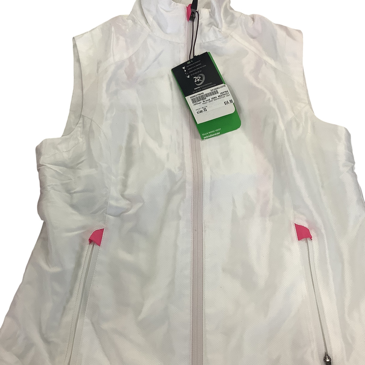 Used ZERO RESTRICTION VEST Outerwear Light Jacket W White XS
