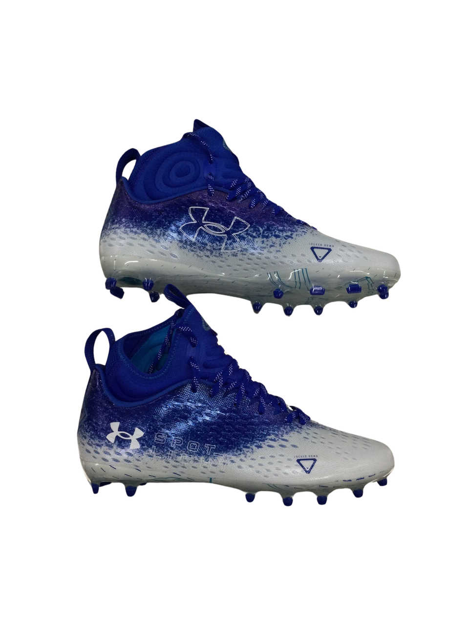blue and silver football cleats