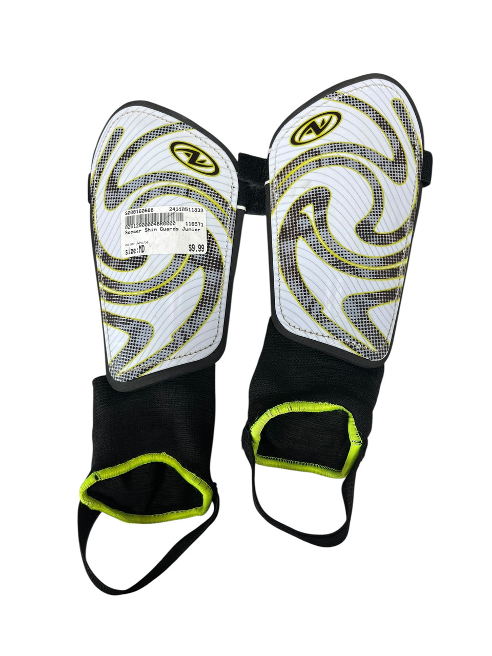 Used Soccer Shin Guards Junior White MD