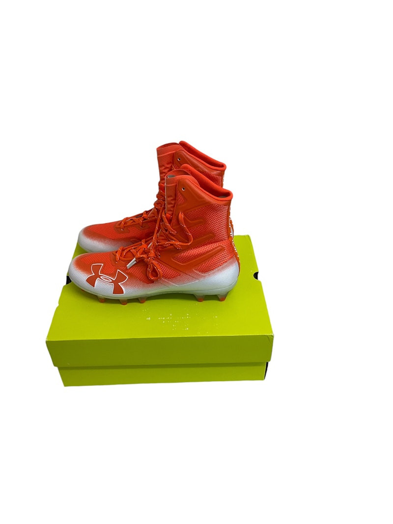 black and orange under armour football cleats