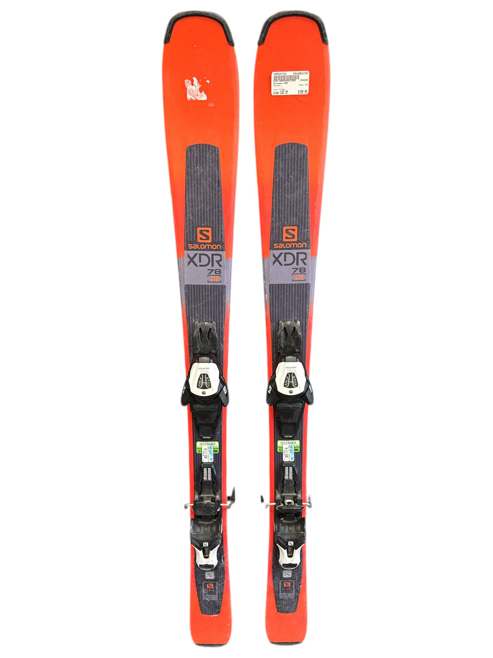 Used Salomon XDR Boys DH Ski/Binding Orange 130 cm