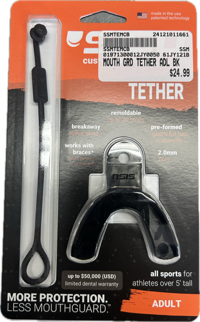 New MOUTH GRD TETHER ADL BK