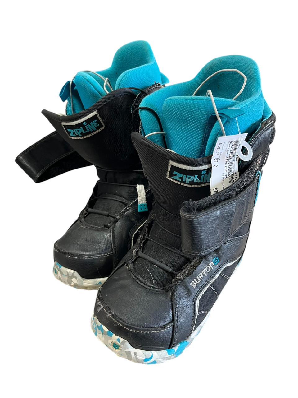 Used Burton ZIPLINE I5 Girls Snowboard Boots Black Youth 07.0