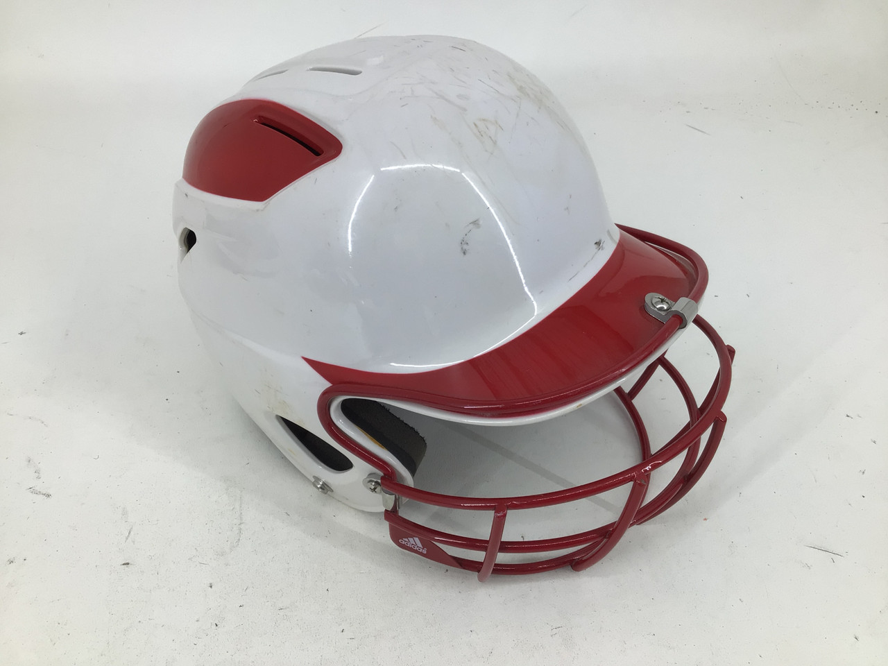 Used Adidas TRILOGY FP HELMET 5/8-7 5/8 Batting Helmet w/Mask White One  Size 11752-S000060178