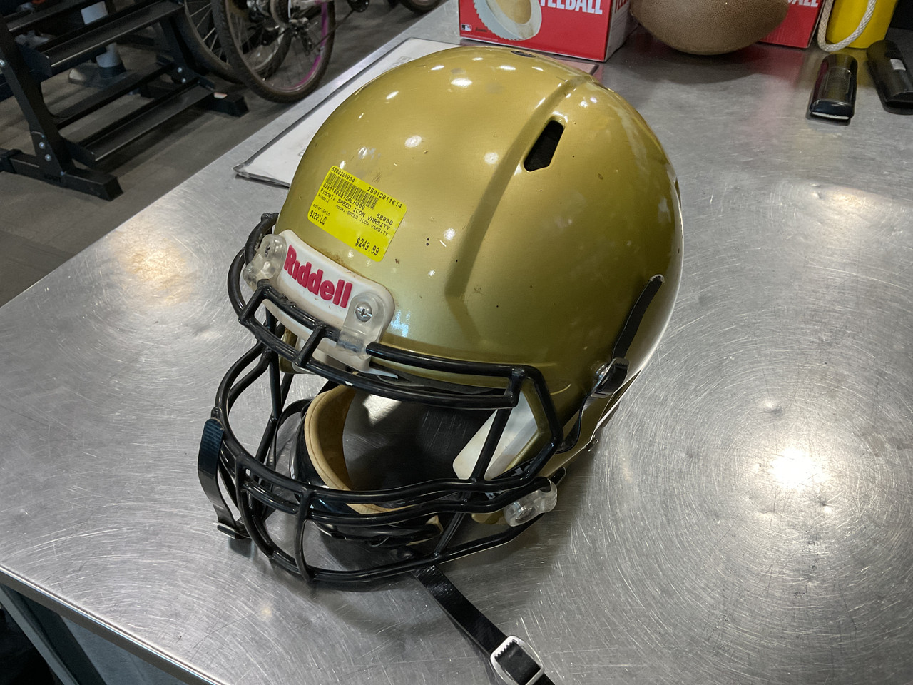 Used Riddell SPEED ICON VARSITY FB Helmet Gold LG