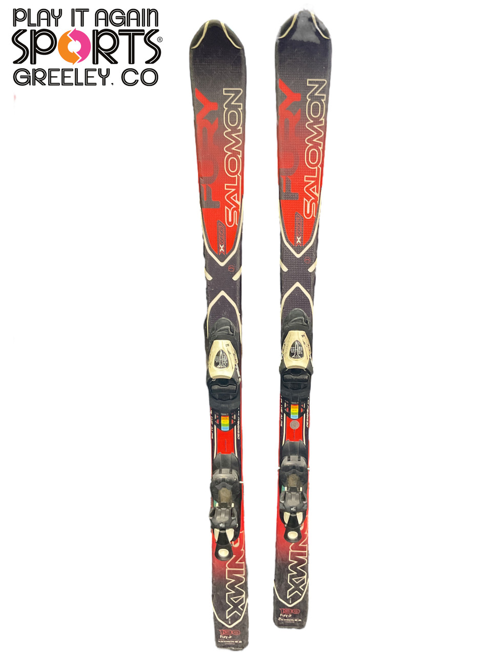 Used Salomon FURY JR Boys DH Ski/Binding Red 130 cm 11856-S000016180
