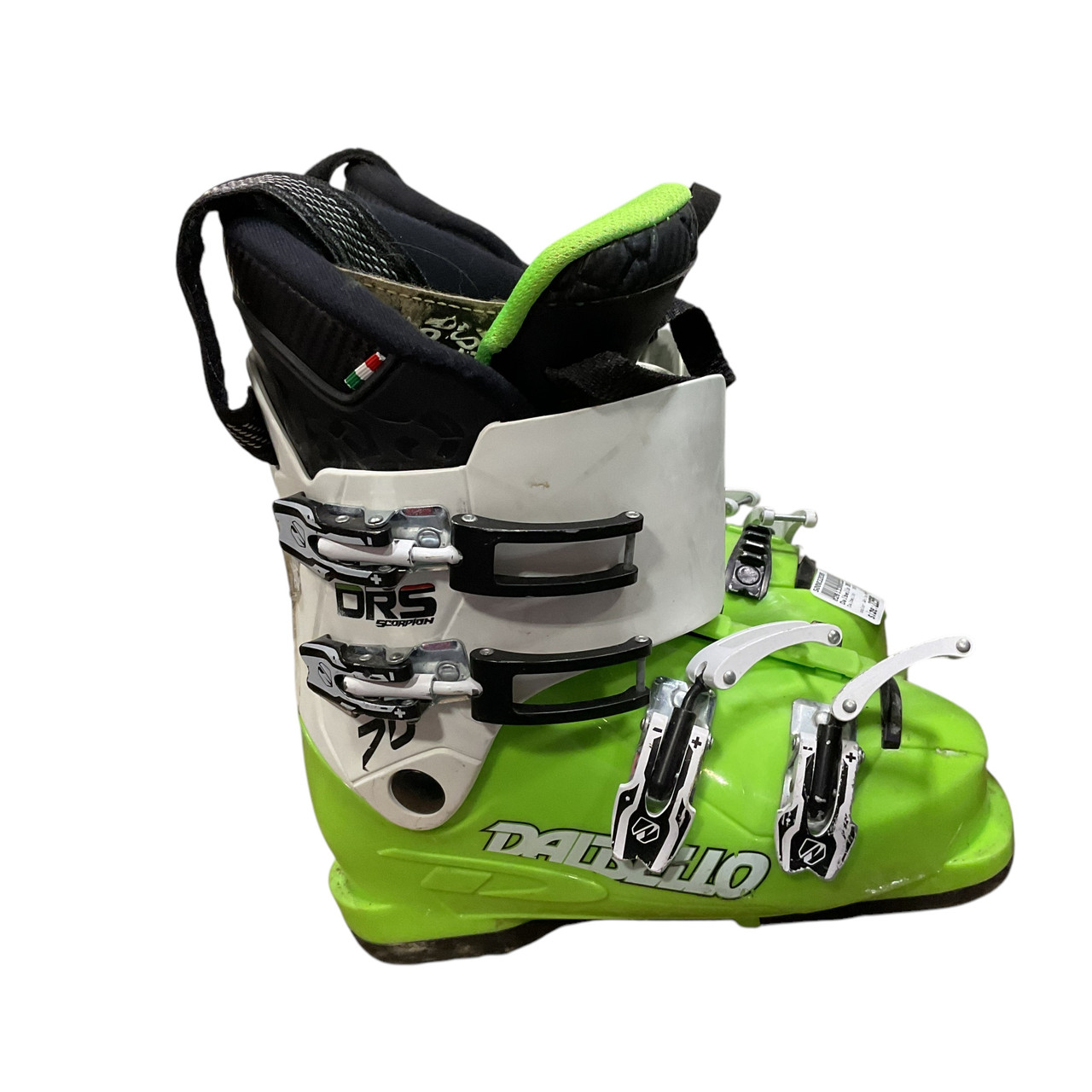 Used Dalbello DRS SCORPION 70 SZ 22.5 Boys DH Ski Boot White And