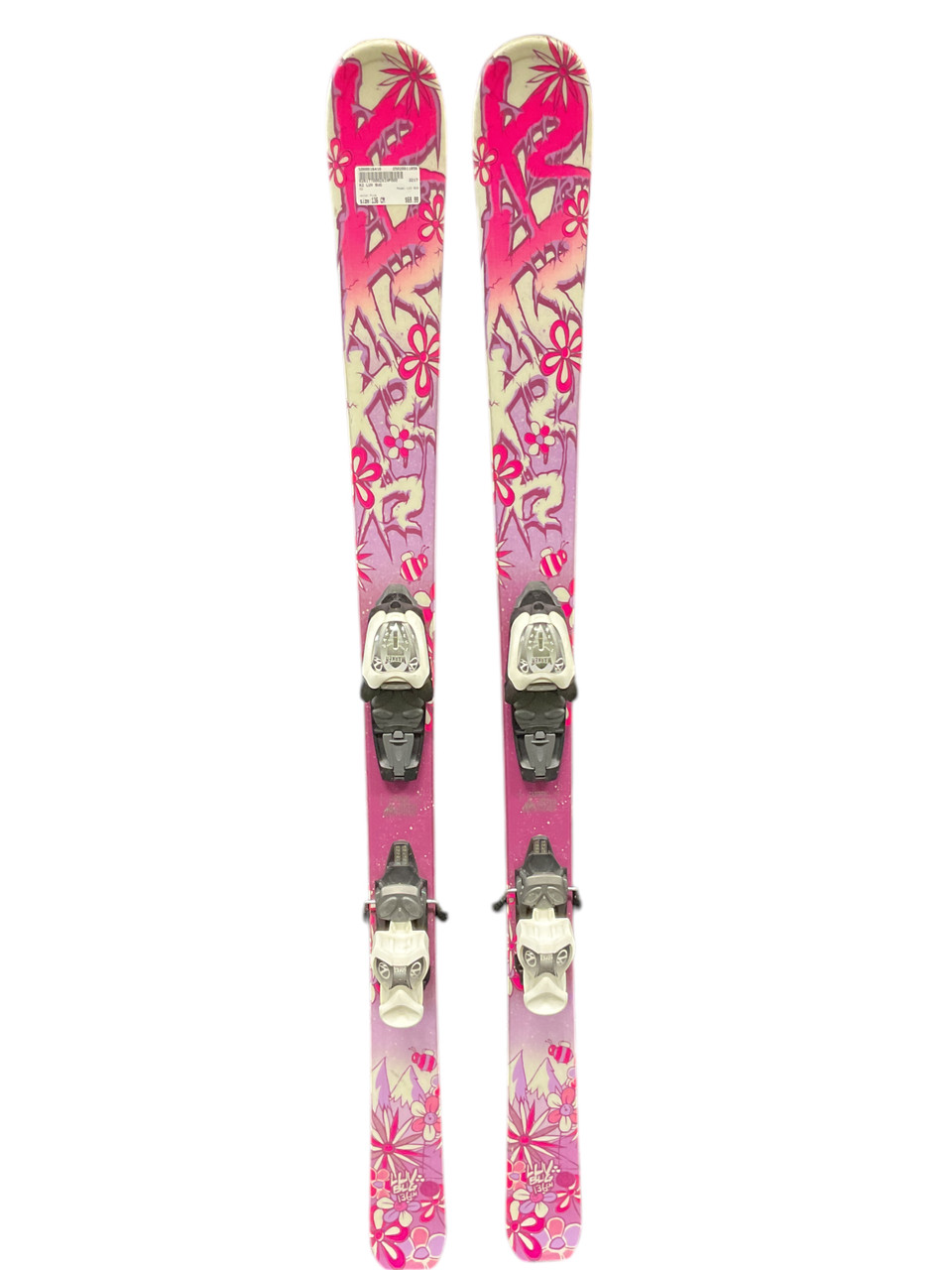 Used K2 LUV BUG Girls DH Ski/Binding Pink 136 cm