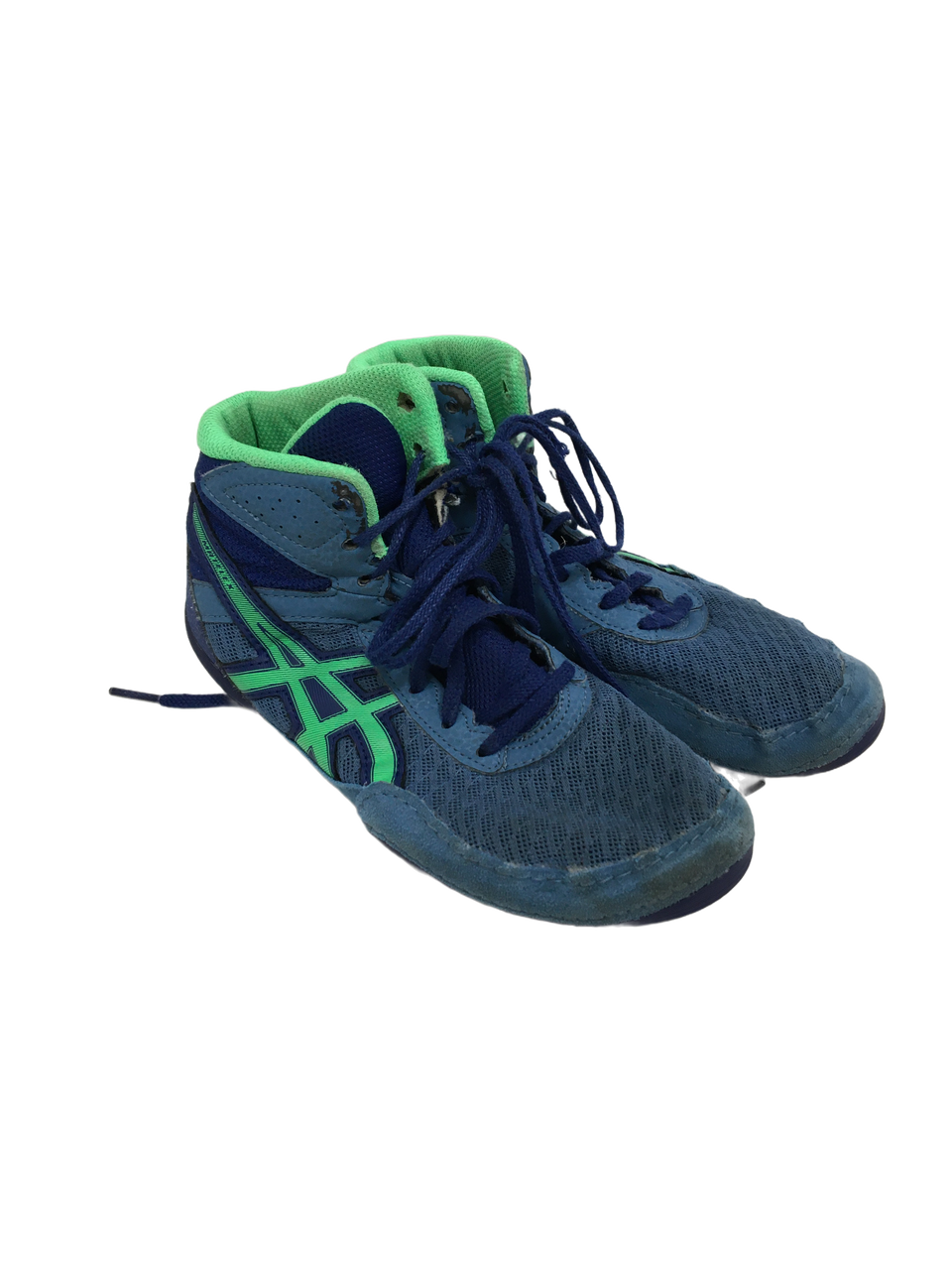 Used Asics MATFLEX Wrestling Shoes Navy Blue Junior 04