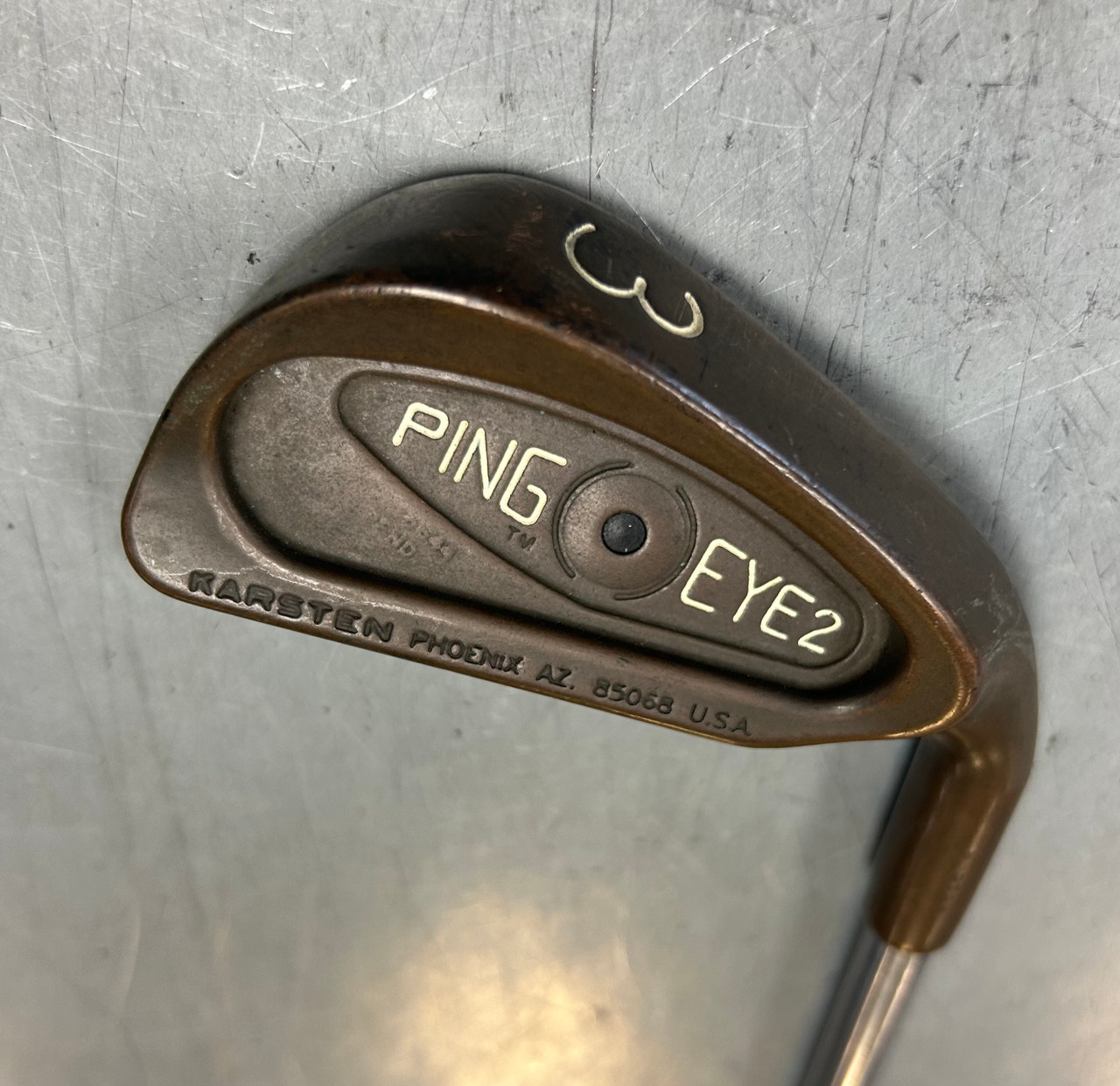 Used Ping EYE 2 BERYLLIUM COPPER BLACK DOT 3 Iron Uniflex Steel