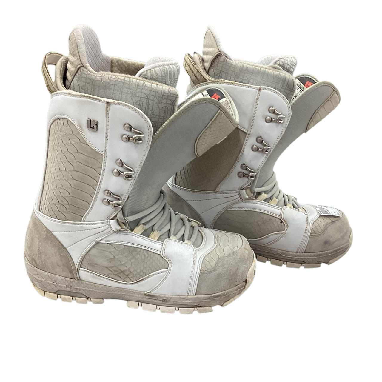 Used Burton SABBATH Mens Snowboard Boots White Senior 10.5