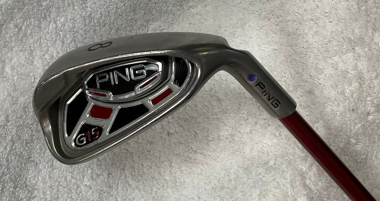 Used Ping G15 BLUE DOT 8 Iron Regular Flex Graphite Shaft
