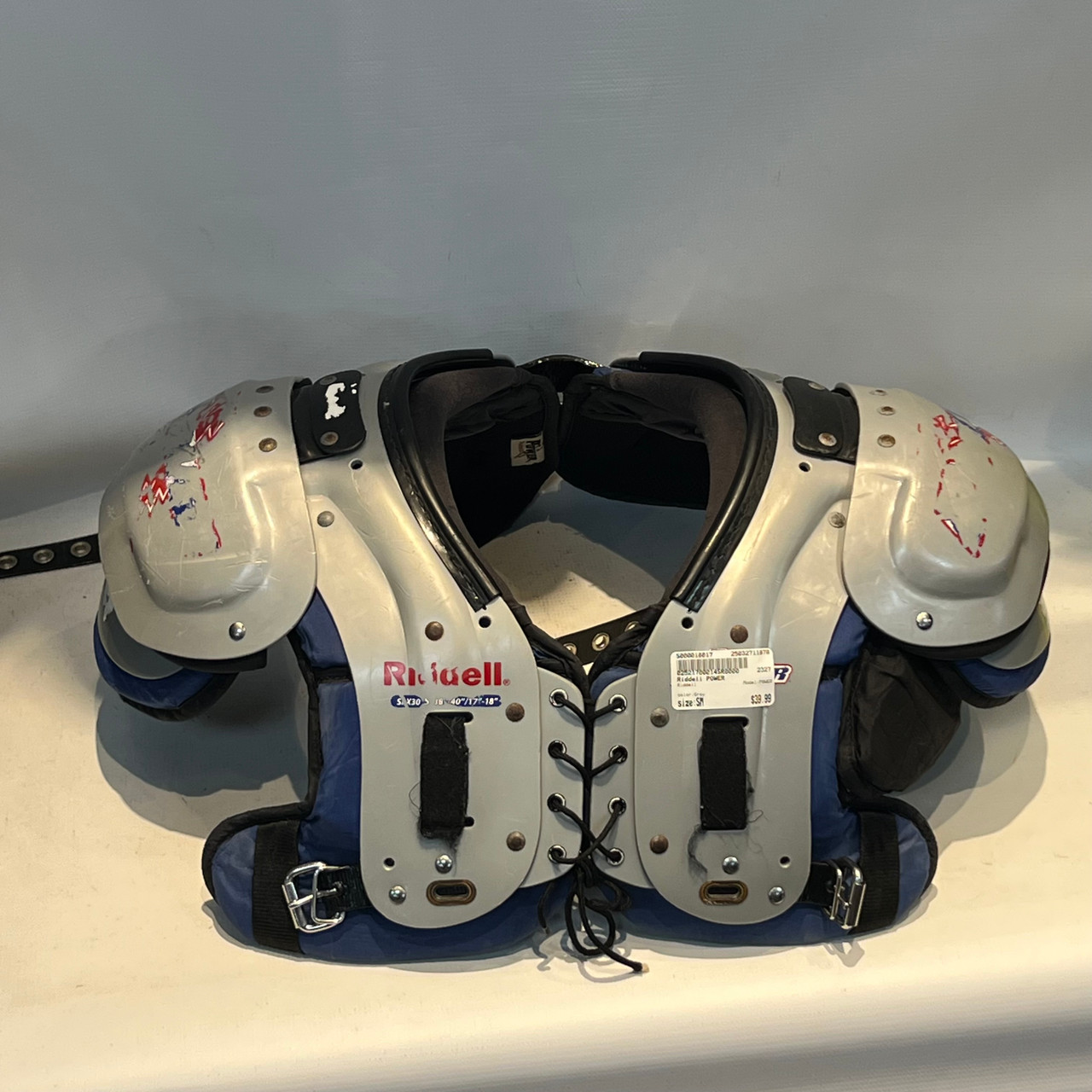 Used Riddell POWER FB Shoulder Pads Grey SM