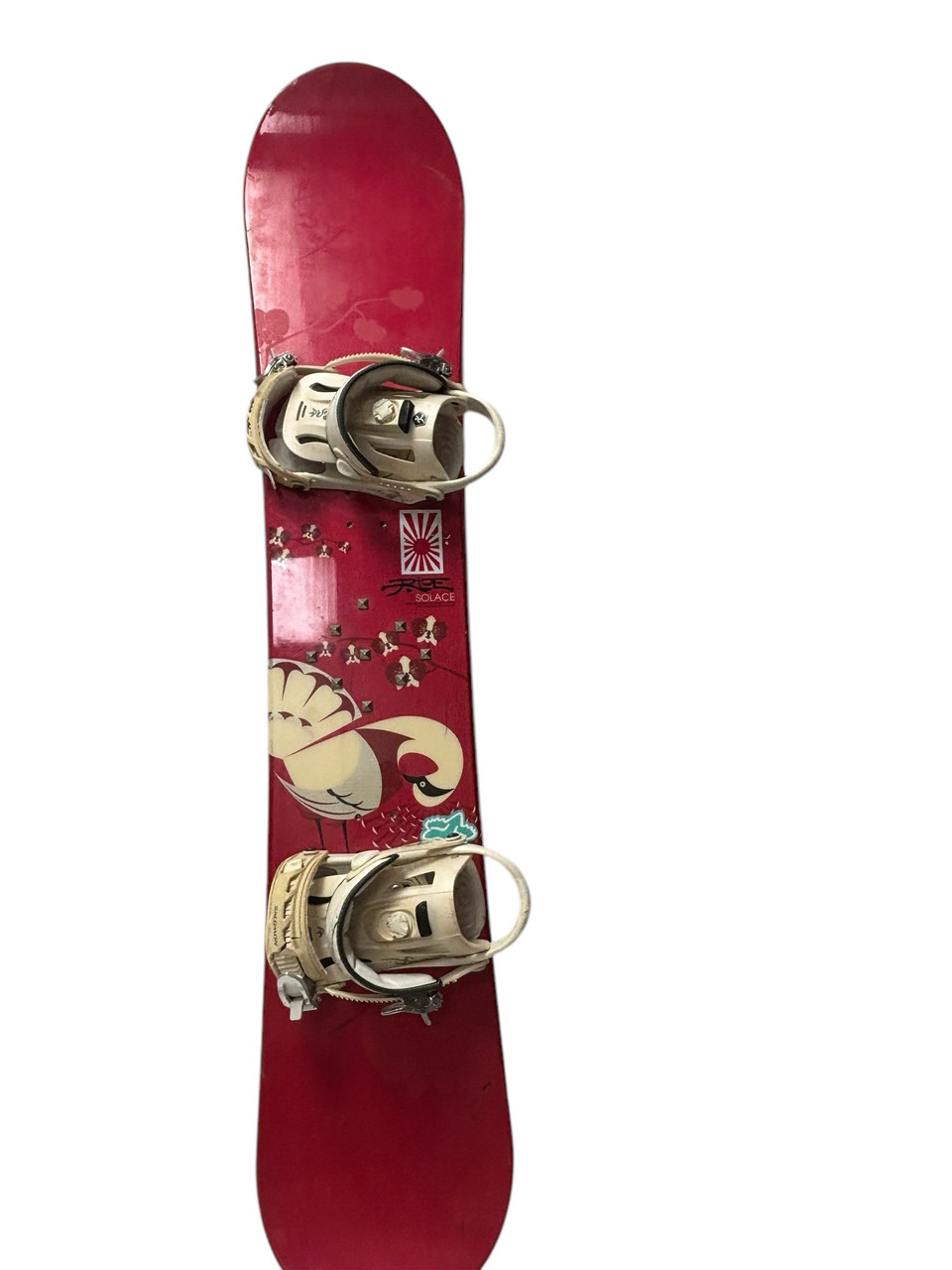 Used Ride SOLACE Womens 142 cm Snowboard w/ Salomon Antidote Bindings