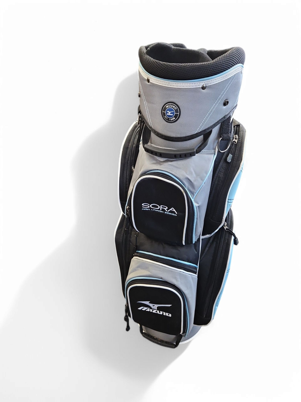 Used Mizuno SORA Womens Cart Bag Black And Carolina Blue