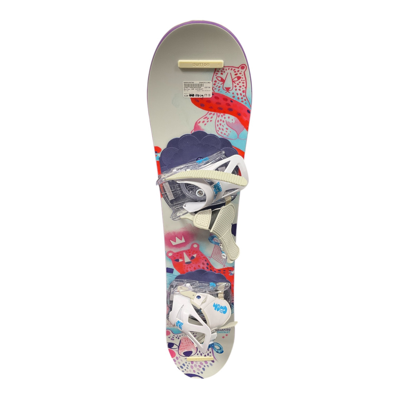 Used Burton 100 CHICKLET Girls Board/Binding White 88 cm