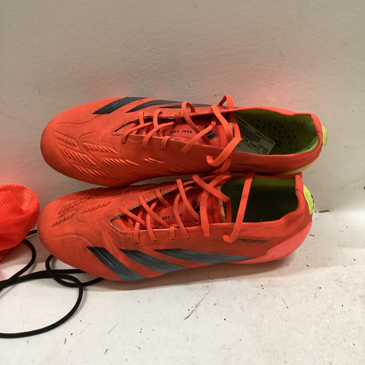 Used Adidas PREDATOR HYBRID TOUCH 2.0 Soccer Cleats Neon Orange