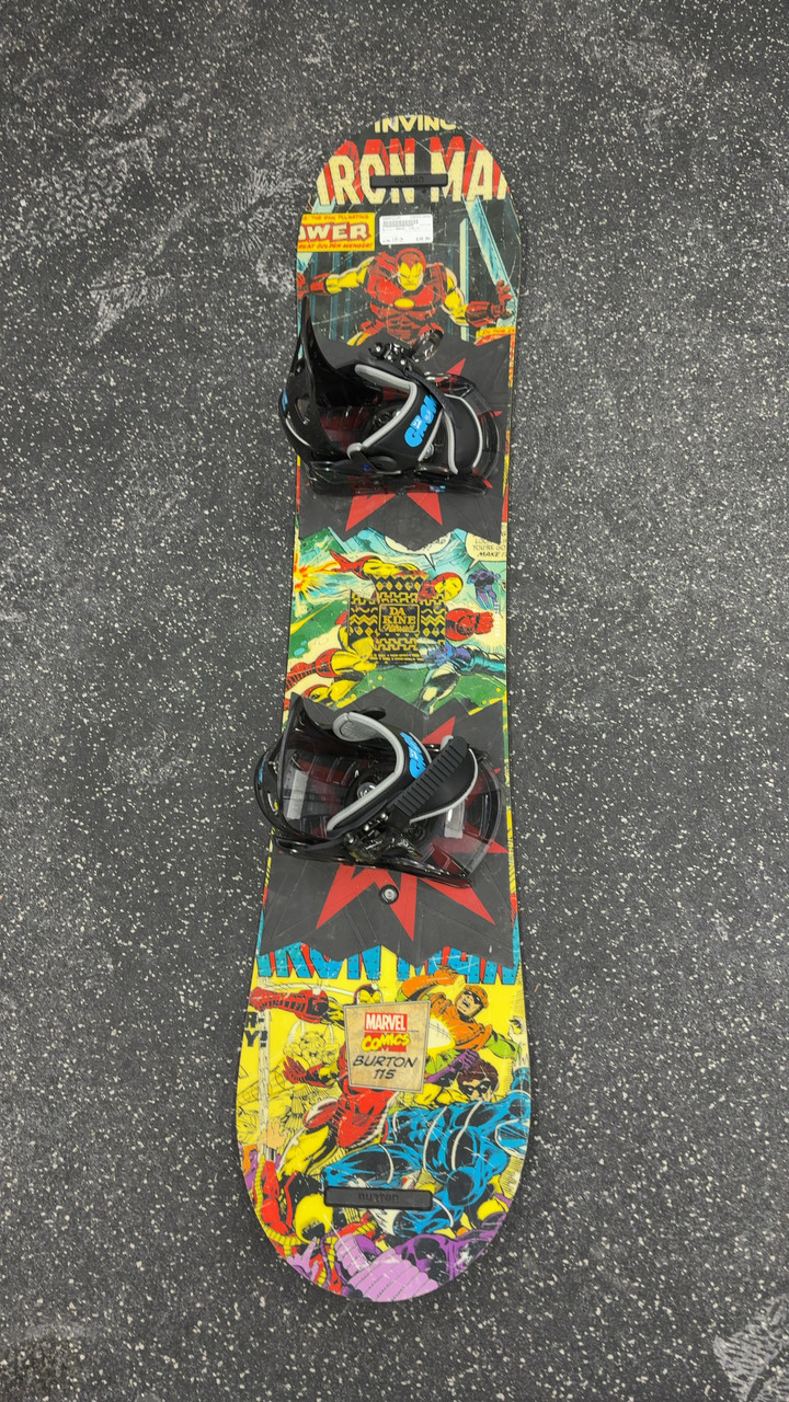 Used Burton MARVEL COMICS Boys Snowboard Only Black 115 cm