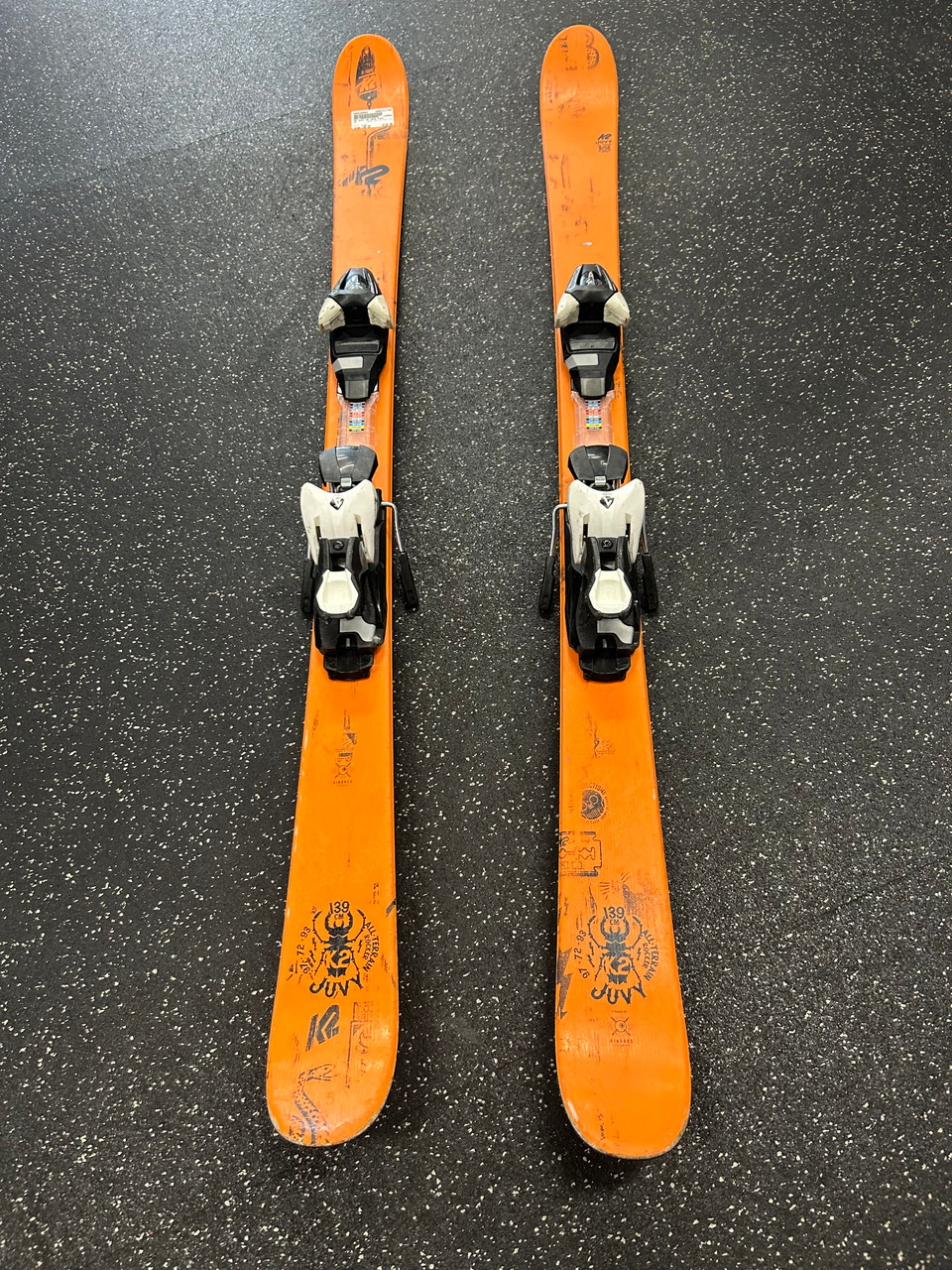 Used K2 JUVY JR TWIN TIPS Boys DH Ski/Binding Orange 139 cm