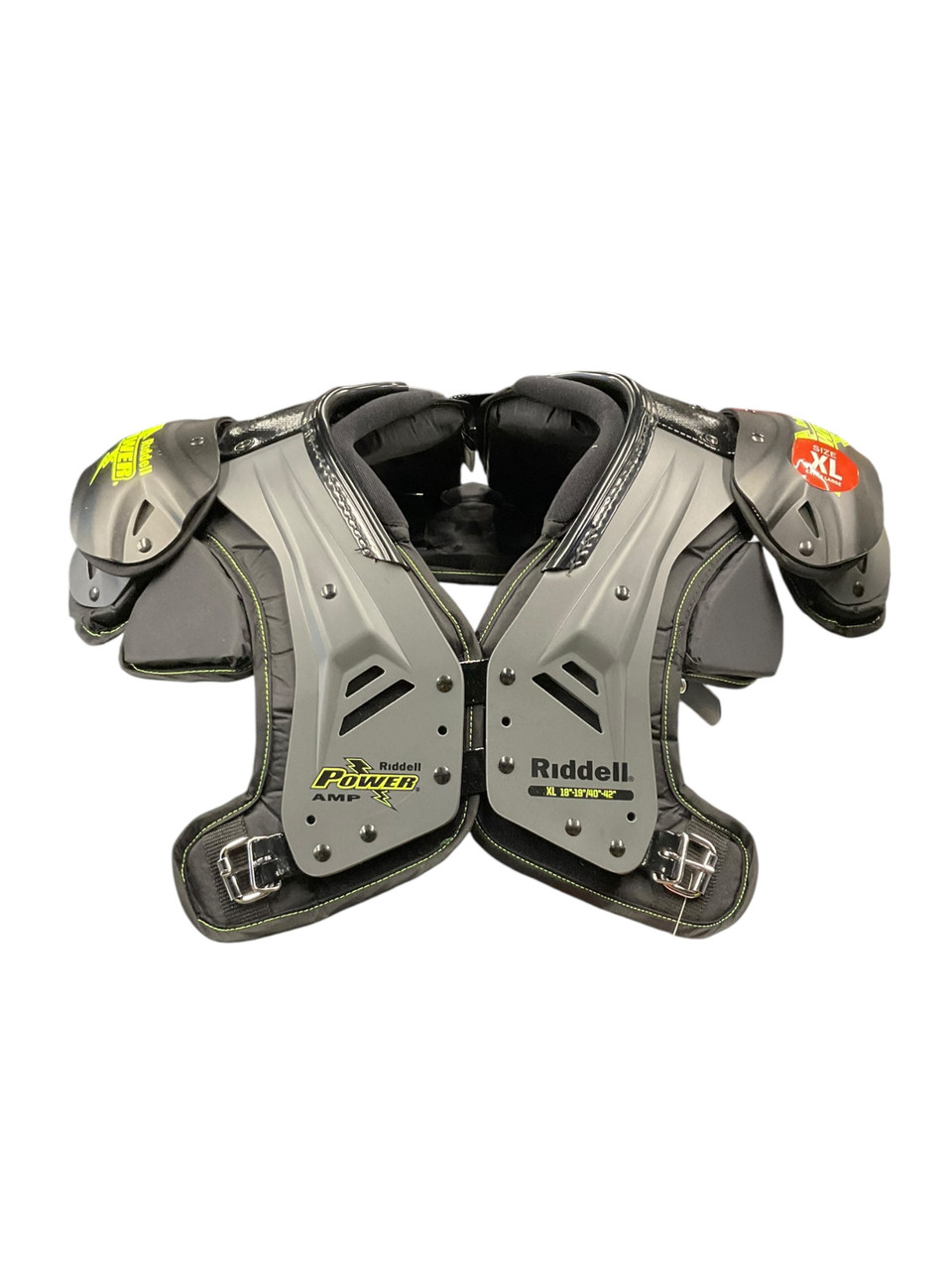 Used Riddell RIDDELL POWER AMP XL 18-19 FB Shoulder Pads Grey XL
