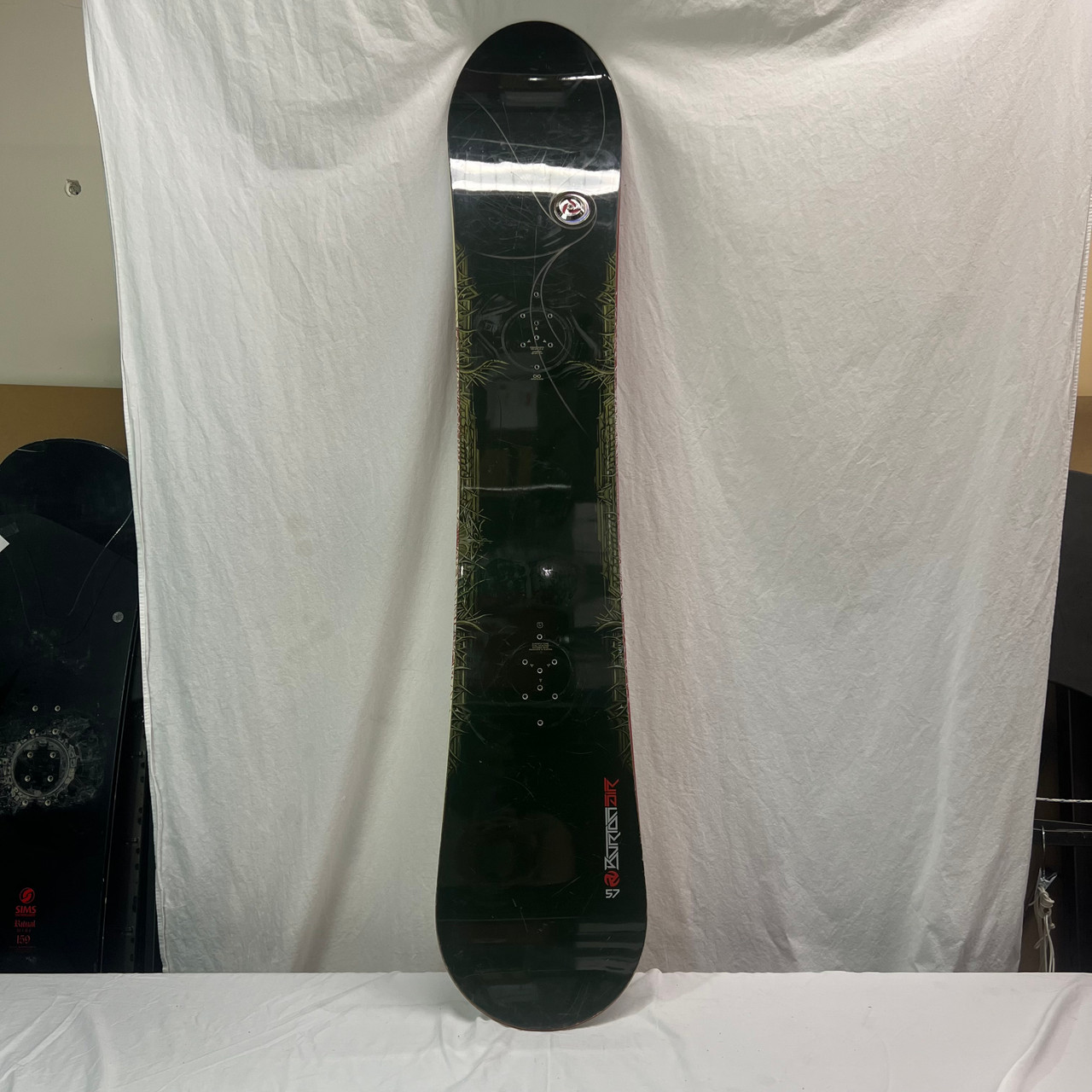 Used Burton AIR Mens Snowboard Only Dark Green 157 cm