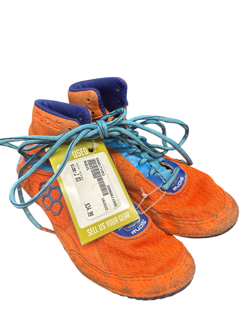 Used Wrestling Shoes Orange Junior 03