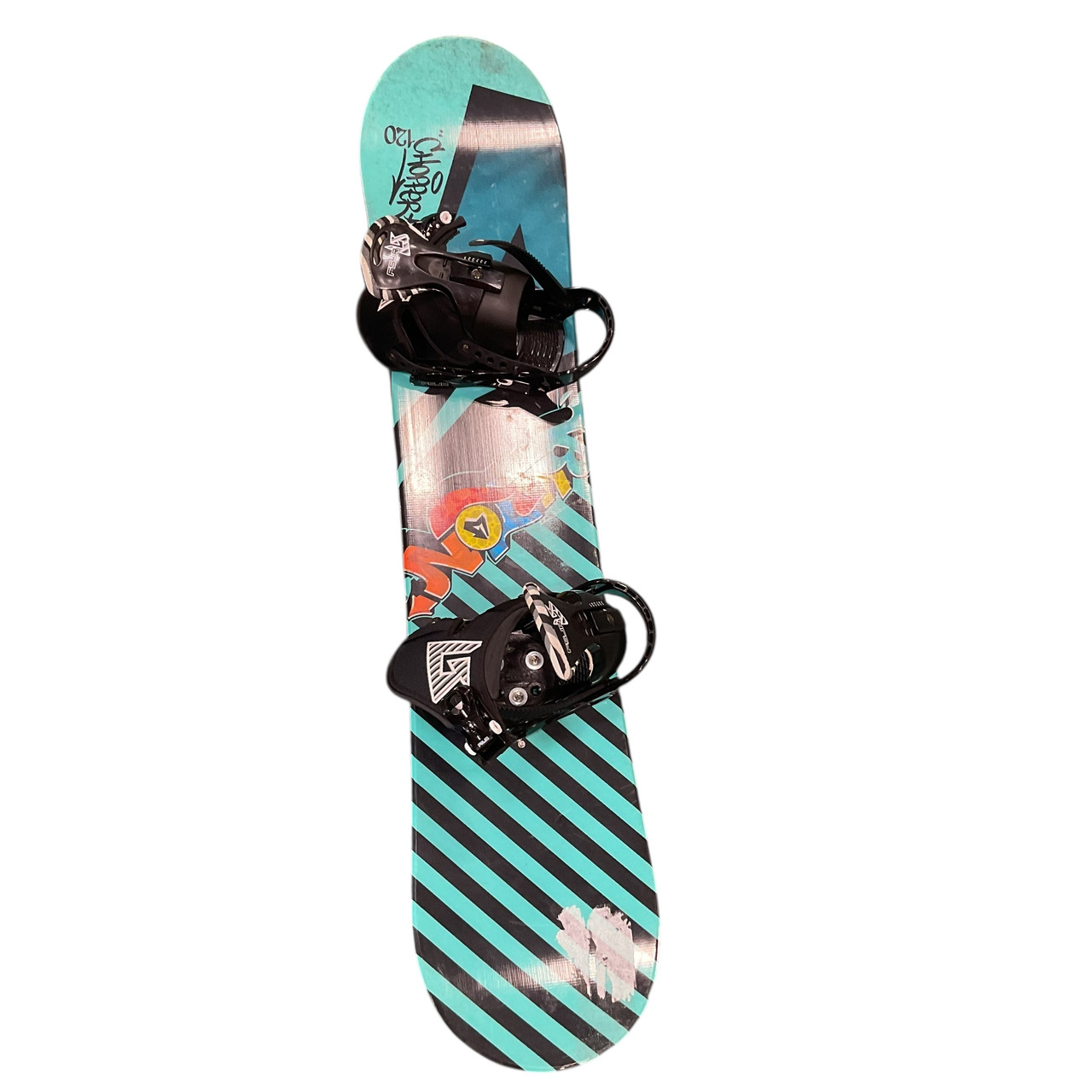 Used Burton CHOPPER 120 FSJR BINDINGS Boys Board/Binding Teal 120 cm