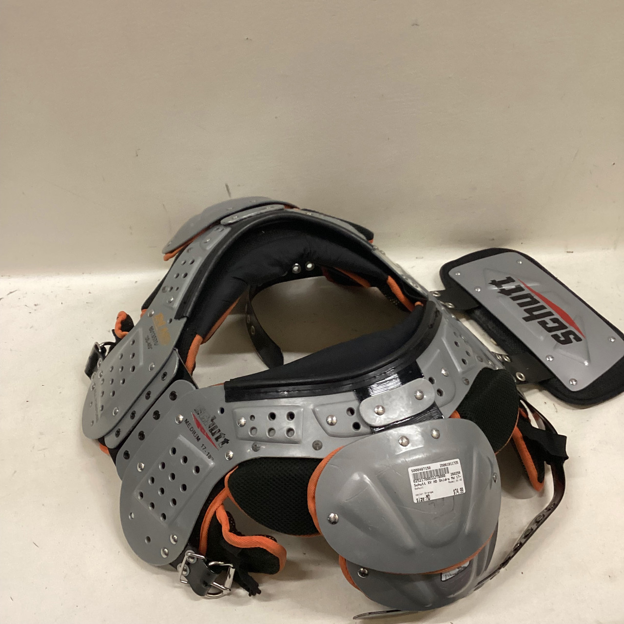 Used Schutt XV HD FB Shoulder Pads Orange MD