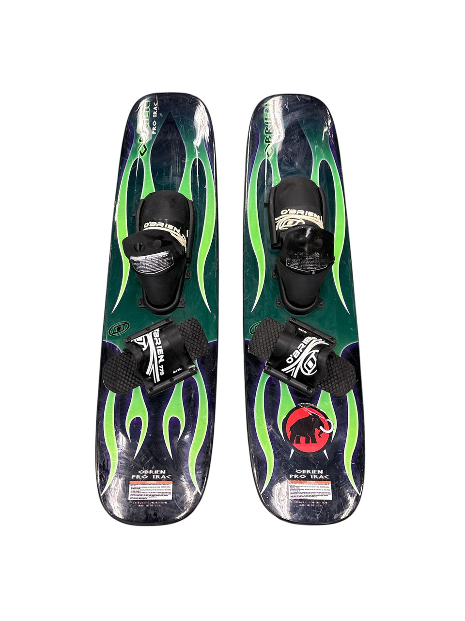 Used O'Brien PRO TRAC TRICK SKIS Pair of Skis Green 42