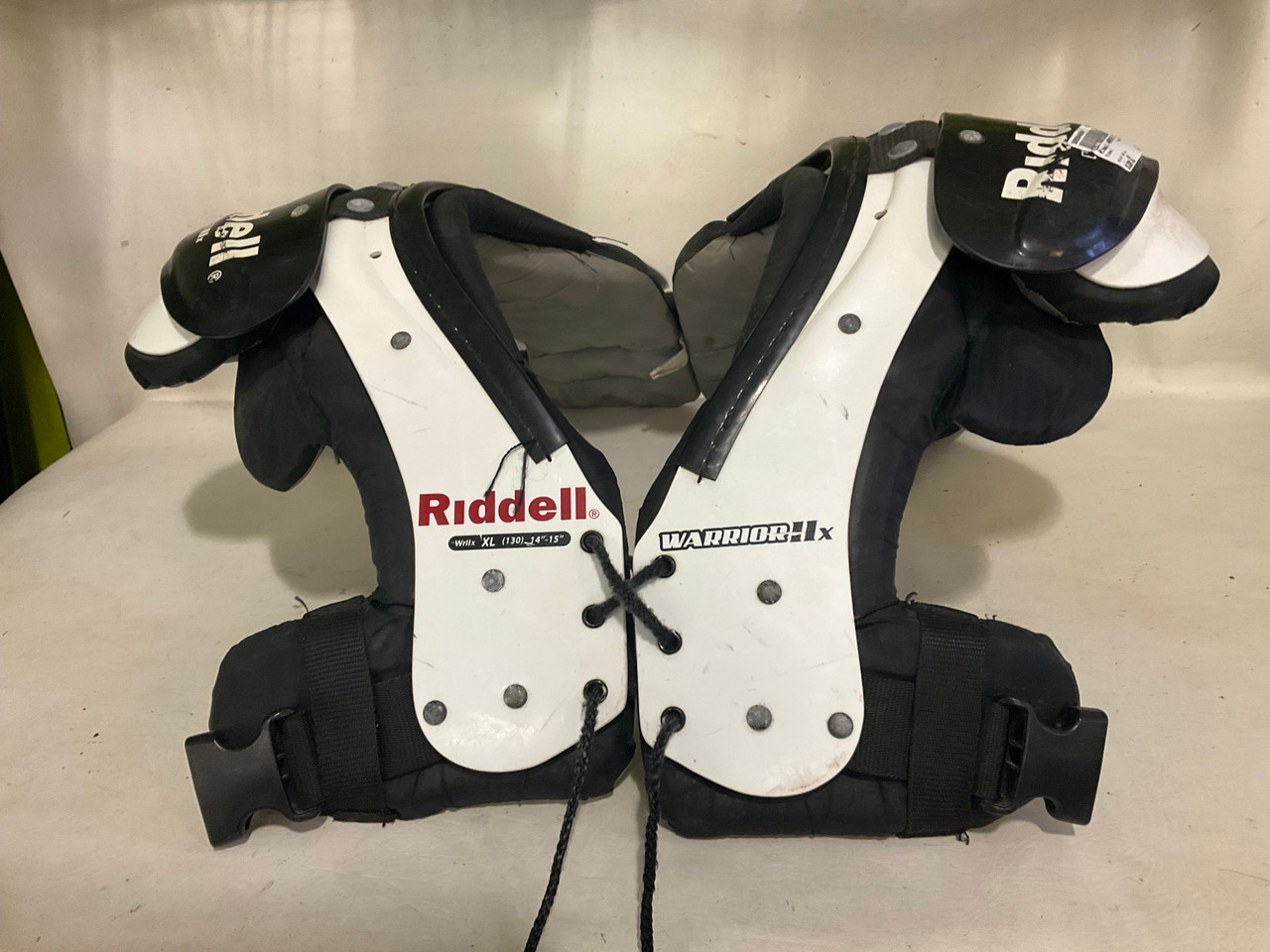 Used Riddell WARRIOR IIX FB Shoulder Pads White XL