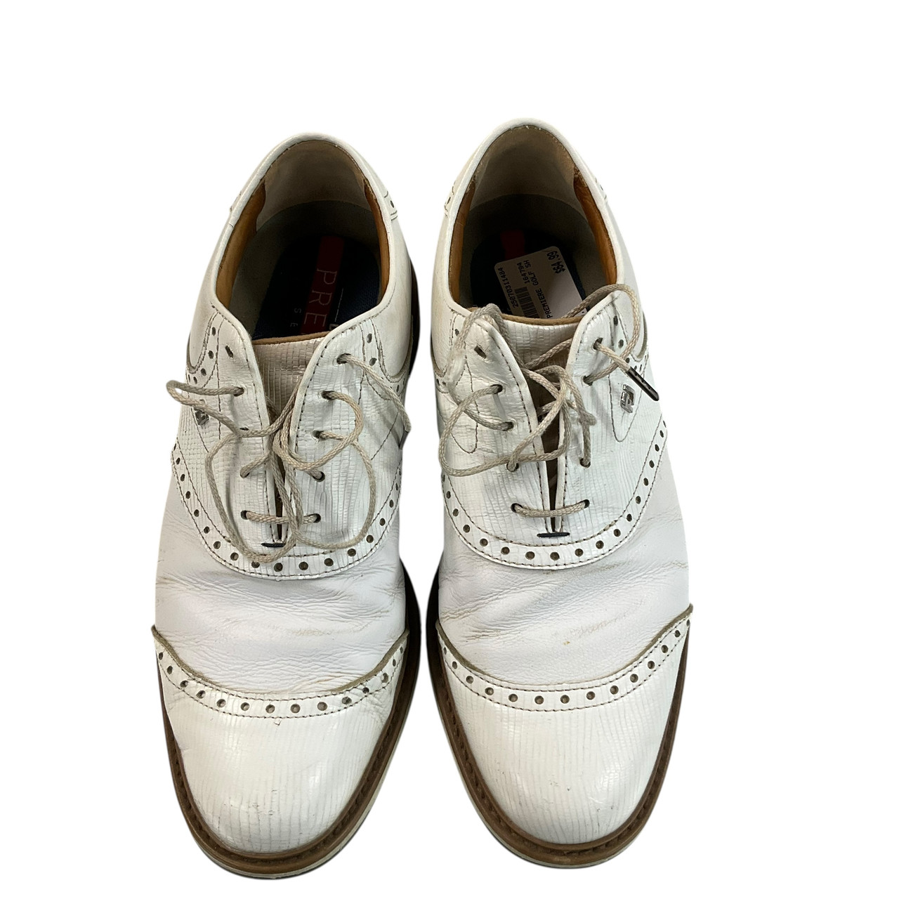 Used Foot Joy Mens Golf Shoes White Senior 8.5 display picture 1