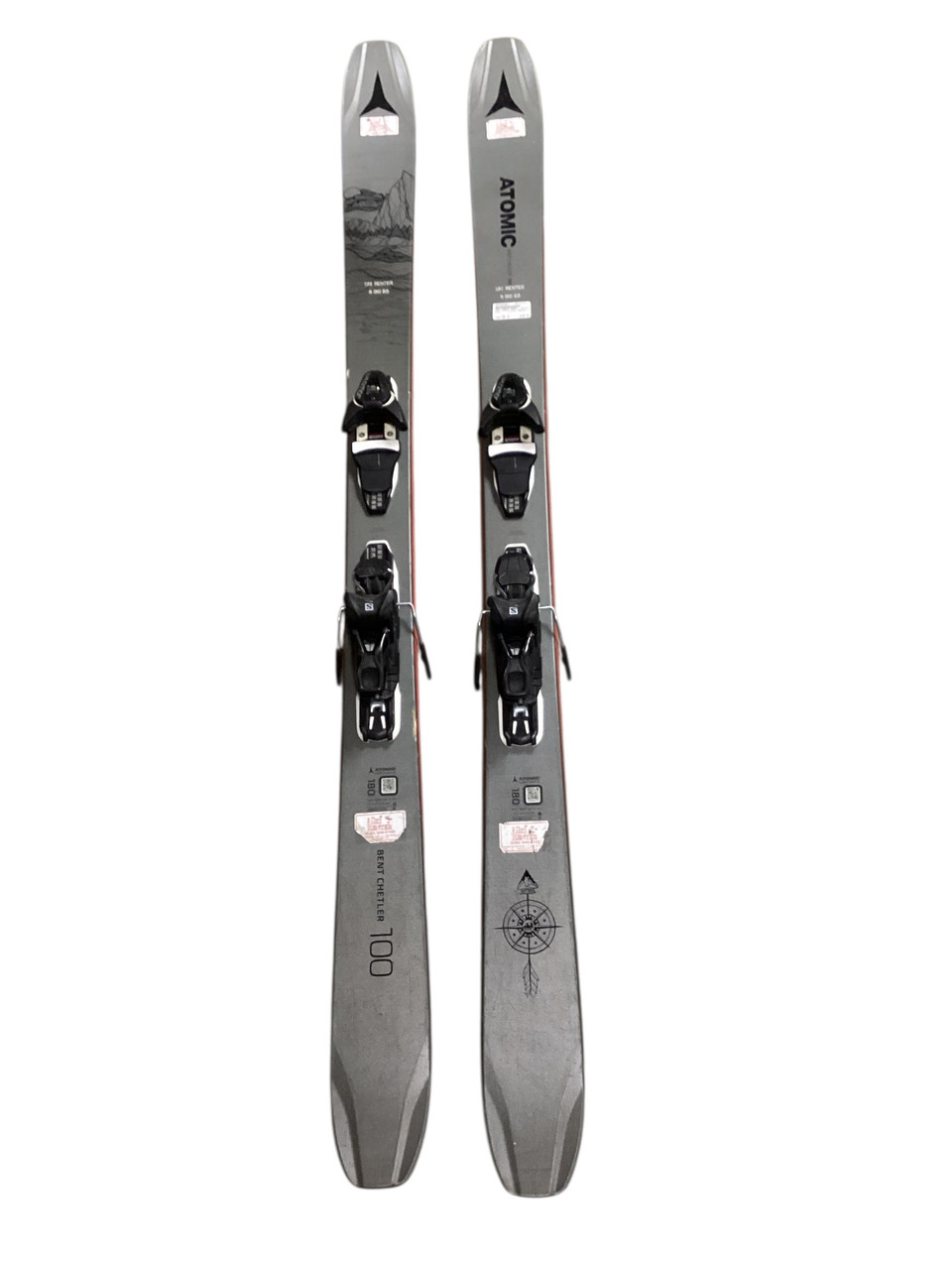 Used Atomic BENT CHETLER 100 Mens DH Ski/Binding Grey 180 cm