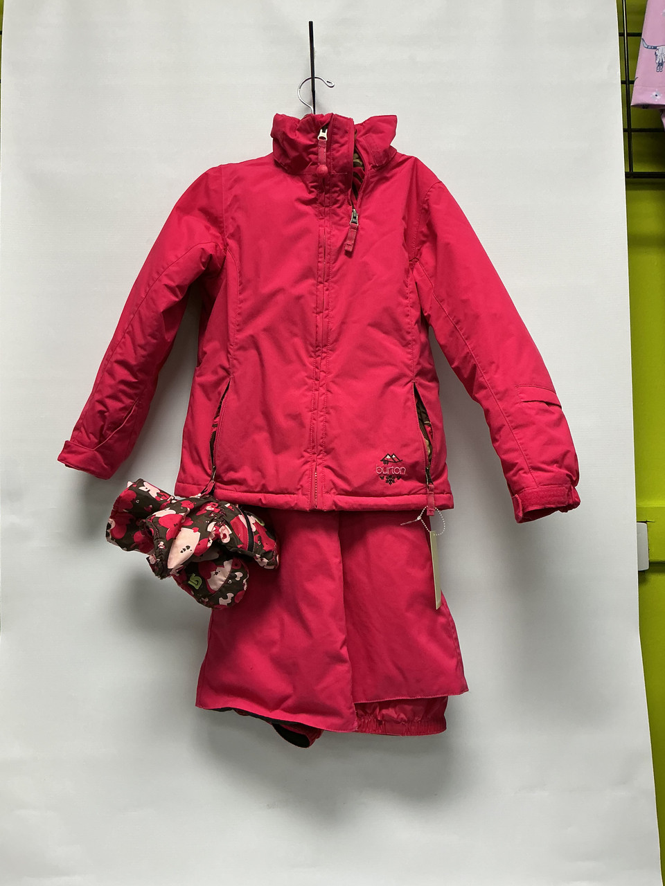 burton girls スノーボードウエア XL 中古品 Used Burton SNOW SUIT Youth Racing Suit Neon Pink SM