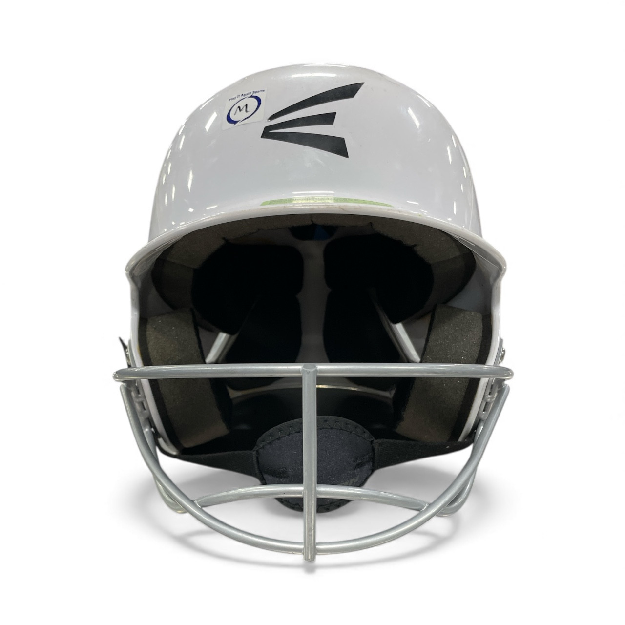 Used Easton ALPHA SIZE 6 5/8-7 1/4 Batting Helmet w/Mask White MD