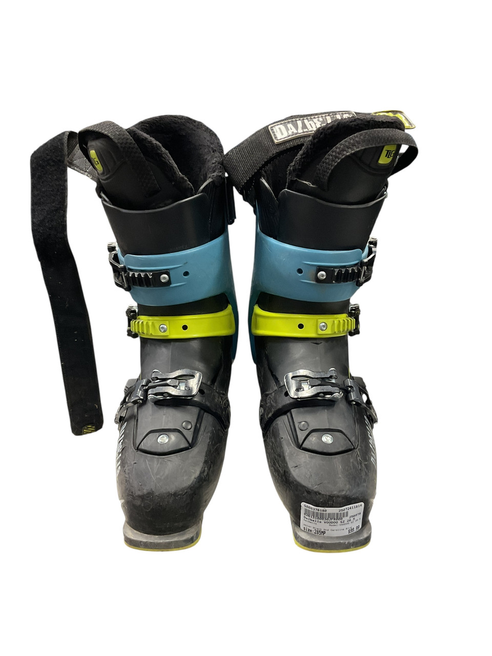 Used Dalbello VOODOO SZ 28.5 Mens DH Ski Boot Black And Carolina